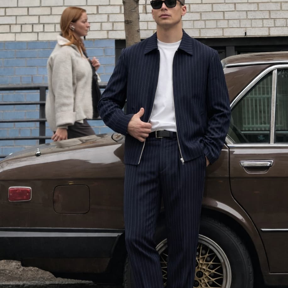 Zr Takım - Lacivert Çizgili - Küçük Görsel 2